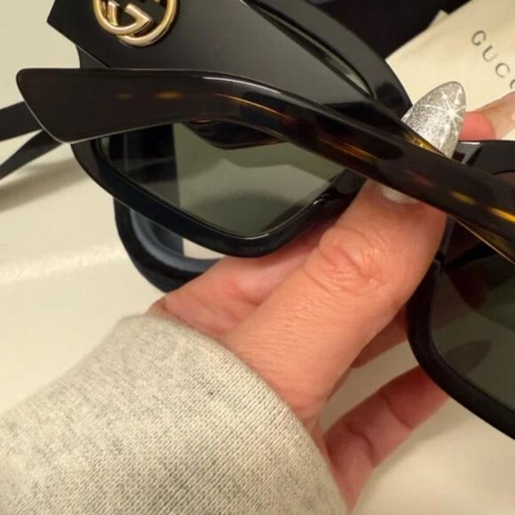Gucci Black/Havana Square Sunglasses